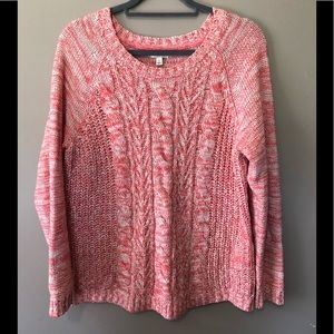 Sonoma Coral cableknit sweater